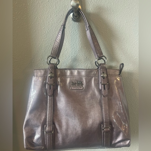Coach Lilac Purple Patent Leather Shoulder/Tote Bag - Picture 1 of 11